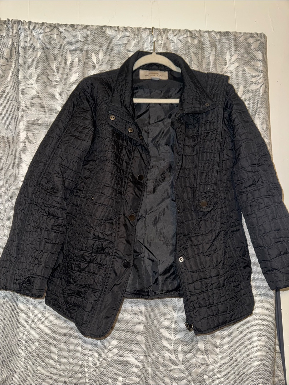 Covington black quilted coat